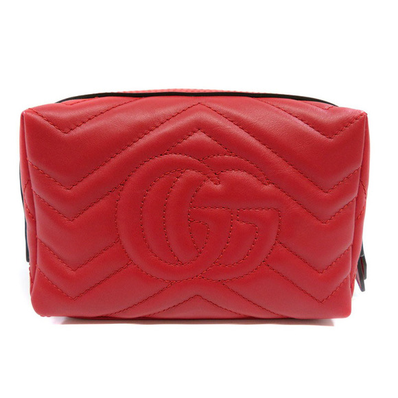 Gucci GG Marmont Cosmetic Pouch Red Leather Heart - Picture 2 of 9